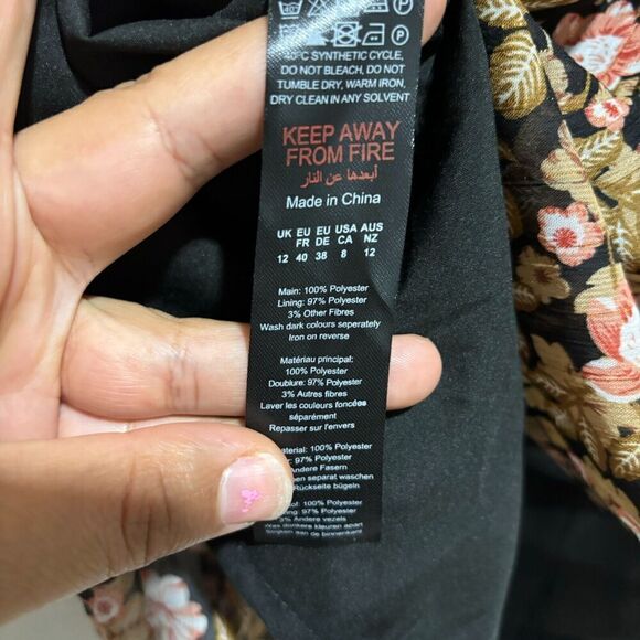 Nasty Gal Mini Dress Multicolor 8 Nothin Bud Love Fitted Plung Floral Print - Picture 9 of 14